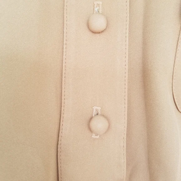 Vintage Dress Collared With Matching Kerchief And Belt/Bow Pink Mauve - Picture 7 of 16